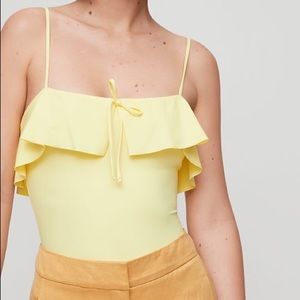 Aritzia Wilfred Nyla bodysuit XS in yellow